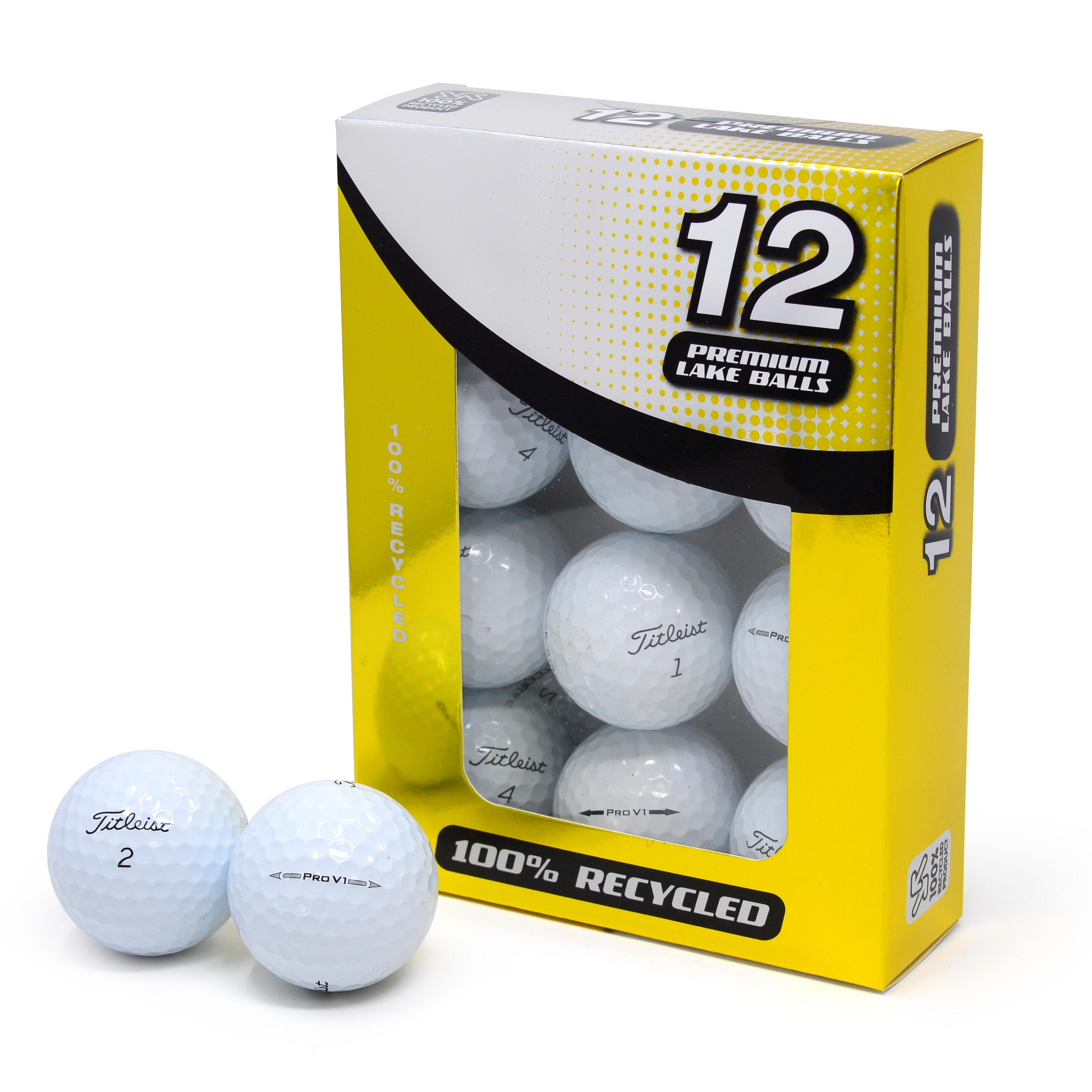 Second Chance Titleist Pro V1 Grade A Lake Golf Balls - White, Pack of 12 1/3