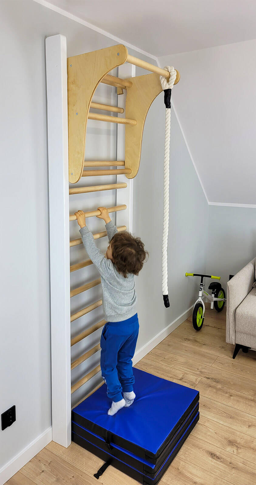Drabinka gimnastyczna Leon 230 x 80 cm drewniana UNDERFIT 4/6