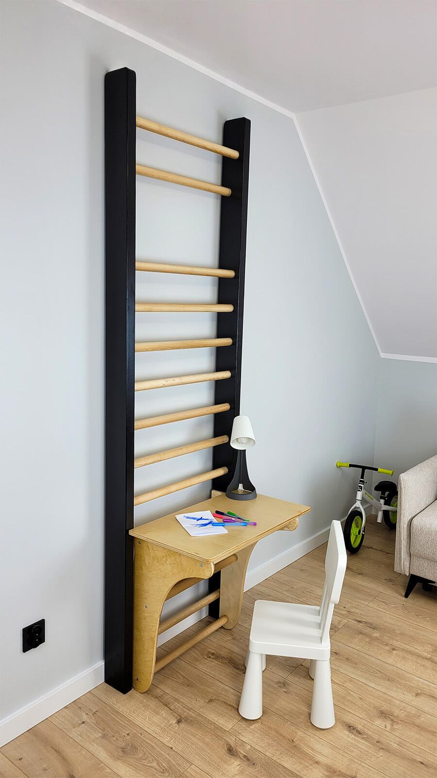 Drabinka gimnastyczna Leon 220 x 80 cm czarna UNDERFIT 5/6