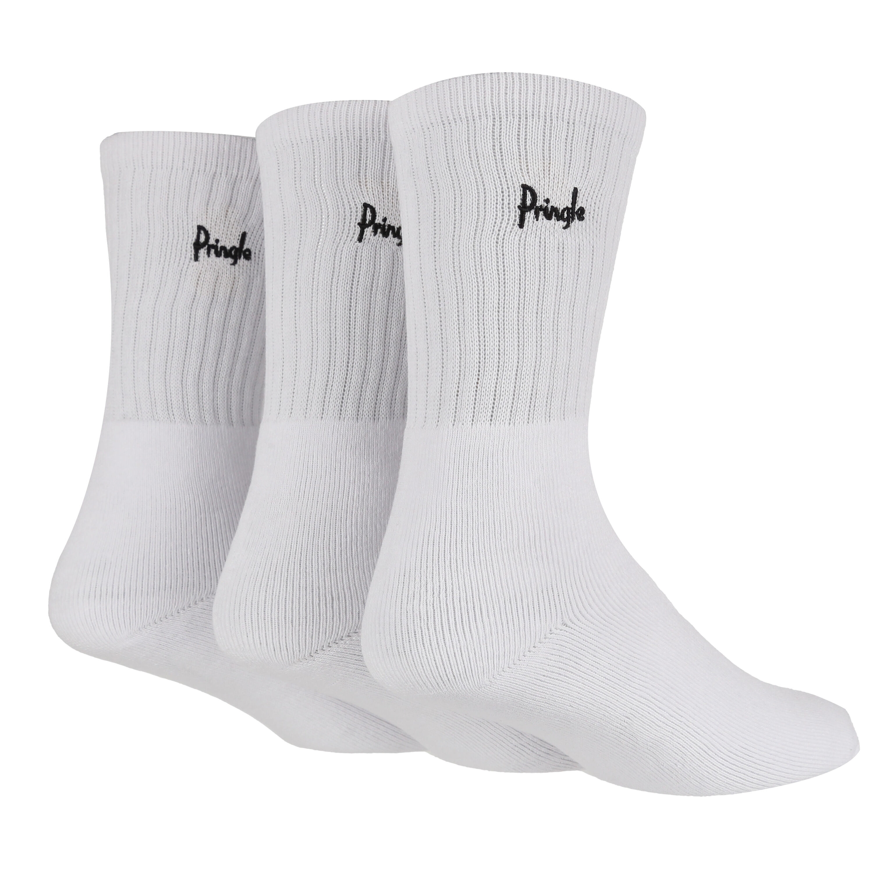 PRINGLE OF SCOTLAND P2051 Mens Sports Socks with Cushioned Sole White