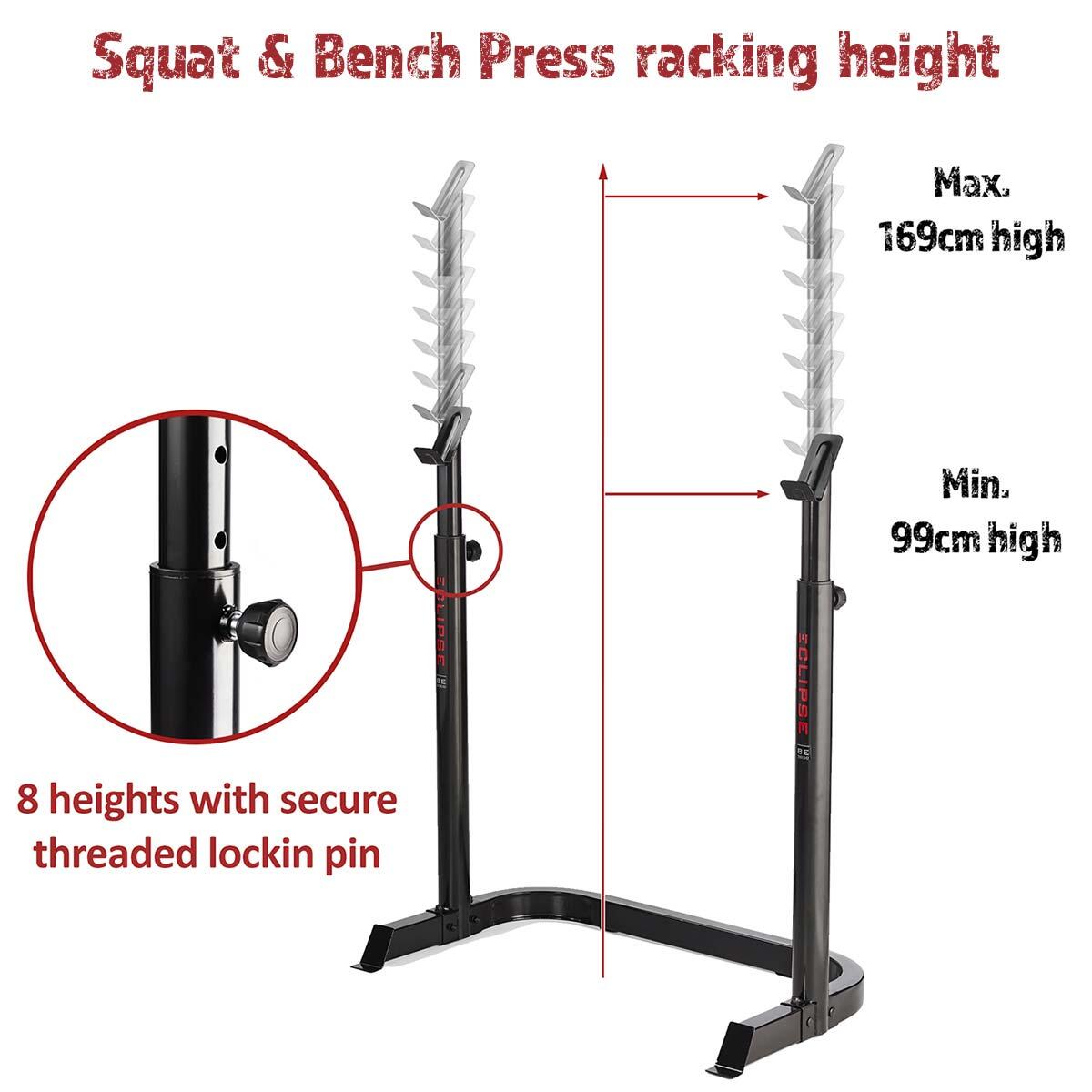 MARCY ECLIPSE BE3000 WEIGHT BENCH WITH SQUAT RACK 4/7