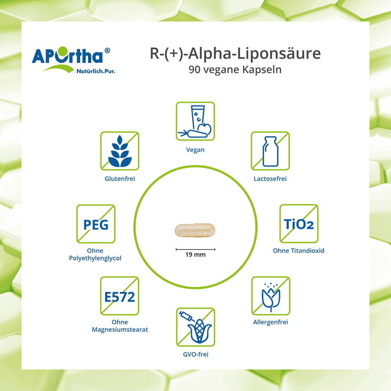 R-(+)-Alpha-Liponsäure 200 mg - 90 vegane Kapseln