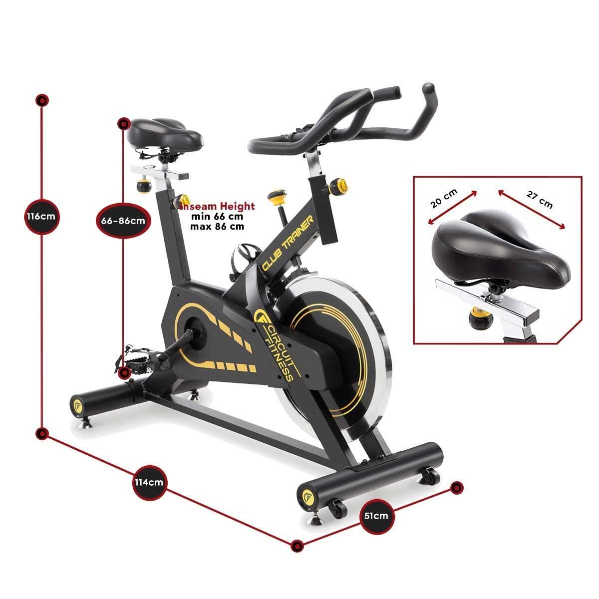 CIRCUIT FITNESS AMZ-955BK DELUXE CLUB REVOLUTION SPIN CYCLE YELLOW 7/7