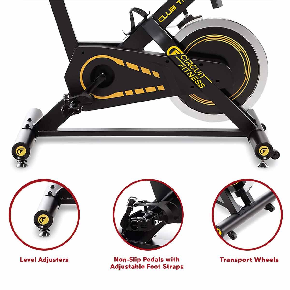 CIRCUIT FITNESS AMZ-955BK DELUXE CLUB REVOLUTION SPIN CYCLE YELLOW 5/7