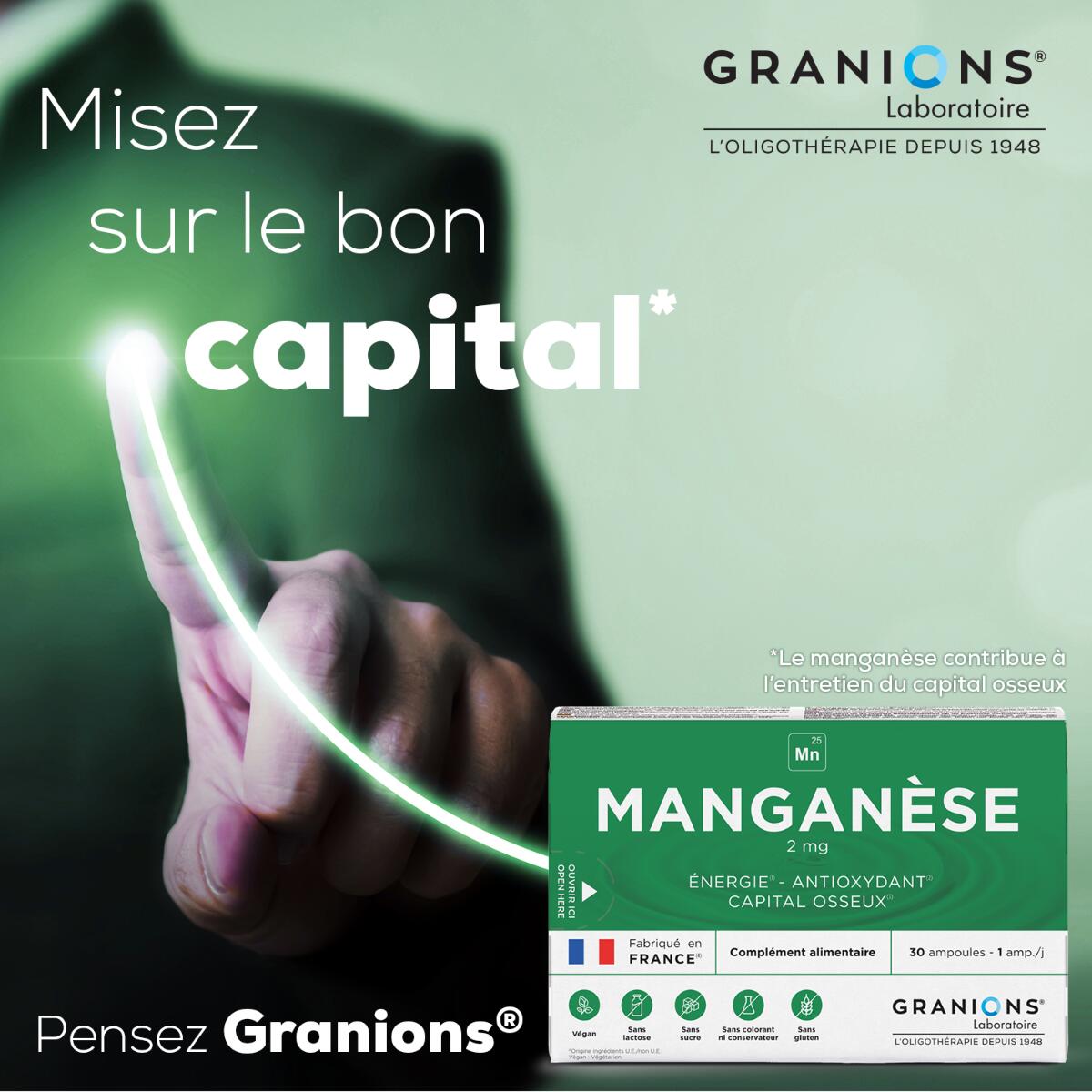 Manganèse 2 mg - 30 ampoules buvables 6/6