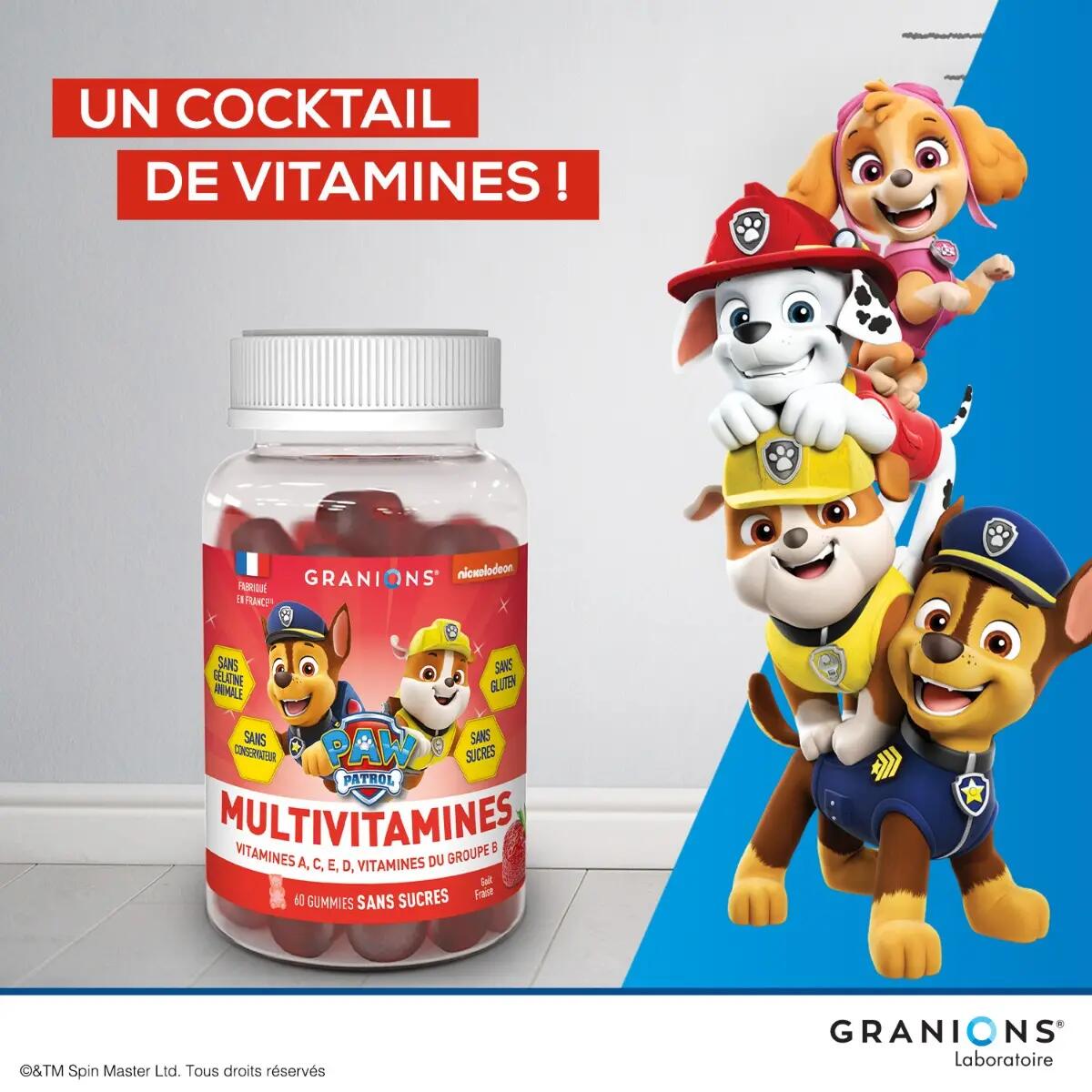 Pat Patrouille - Gummies Multivitamines - 60 Gummies - Fraise 6/7