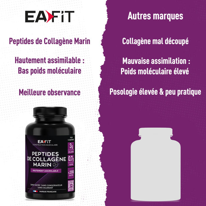 Collagène - Peptides de Collagène Marin - 120 Comprimés