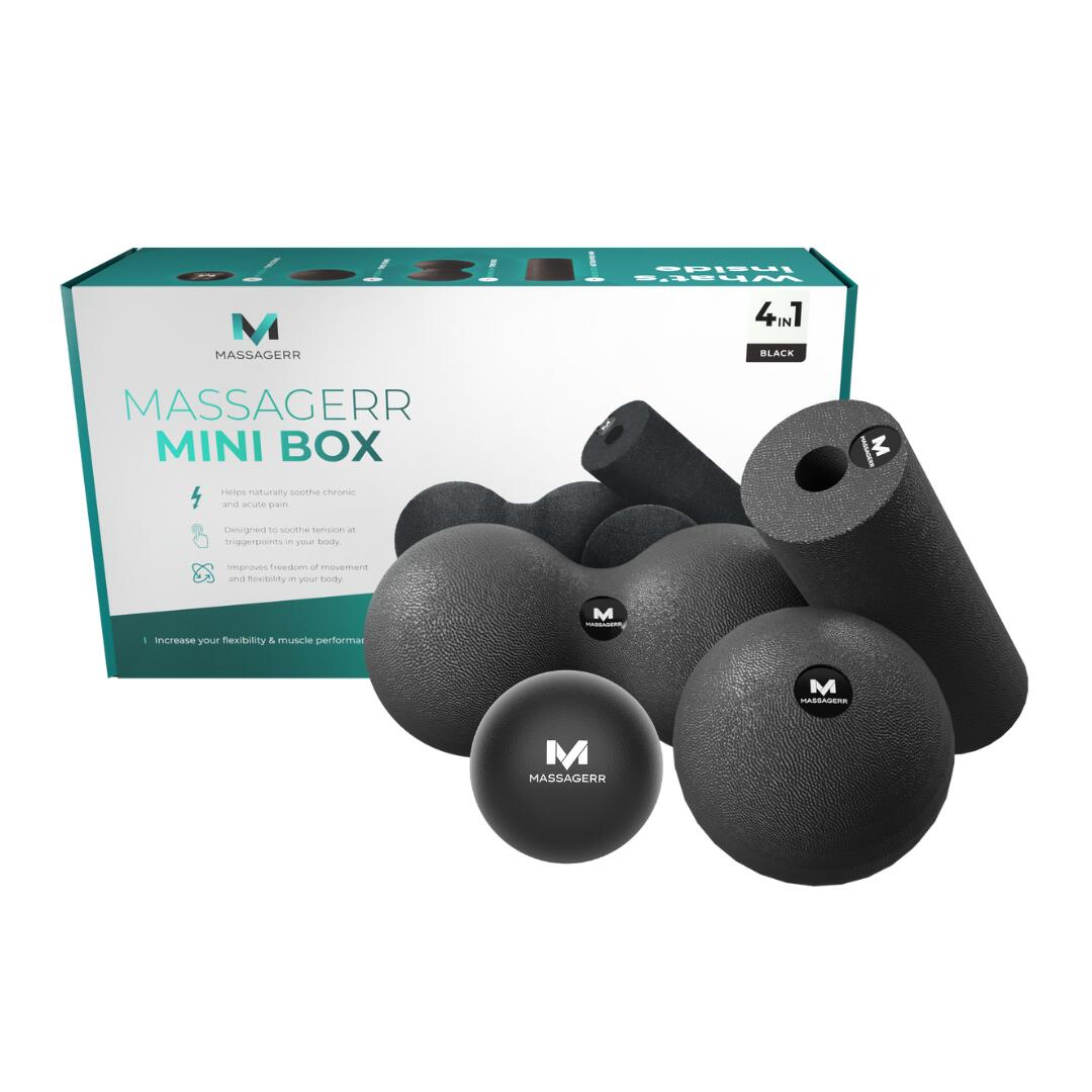 MASSAGERR Massagebal Set – Triggerpoint Massage Bal – Mini Foam Roller - Stressbal