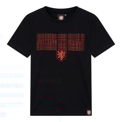 Nederland t-shirt kinderen - zwart - knvb - holland