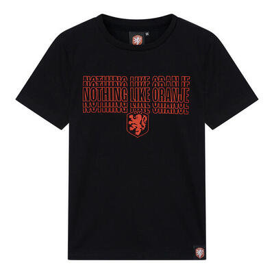 Nederland t-shirt kinderen - zwart - knvb - holland