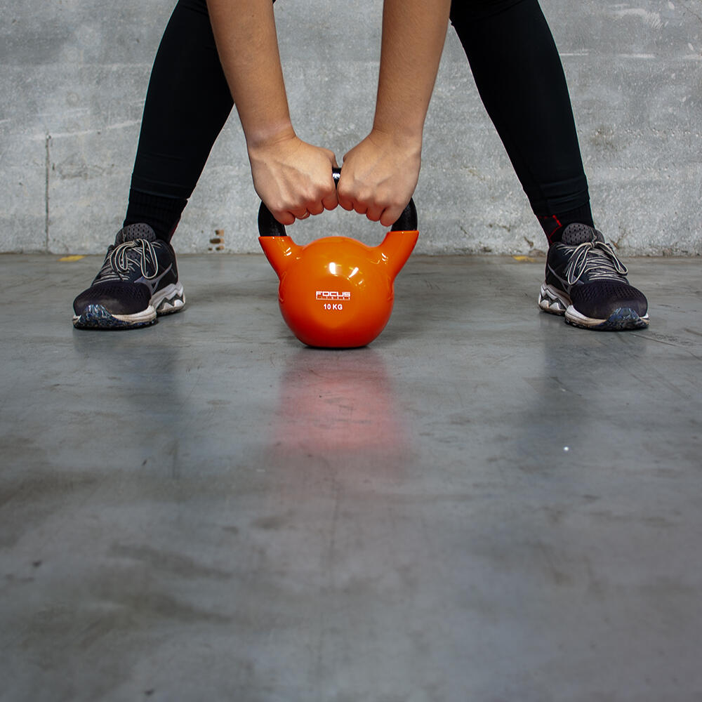 Kettlebell Vinyl - 10 kg - Oranje 4/6