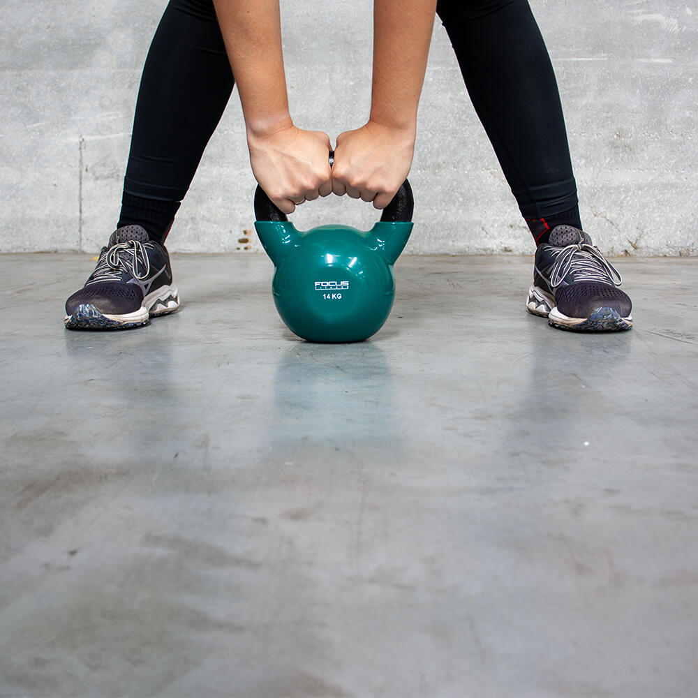 Kettlebell Vinyl - 14 kg - Groen 4/6