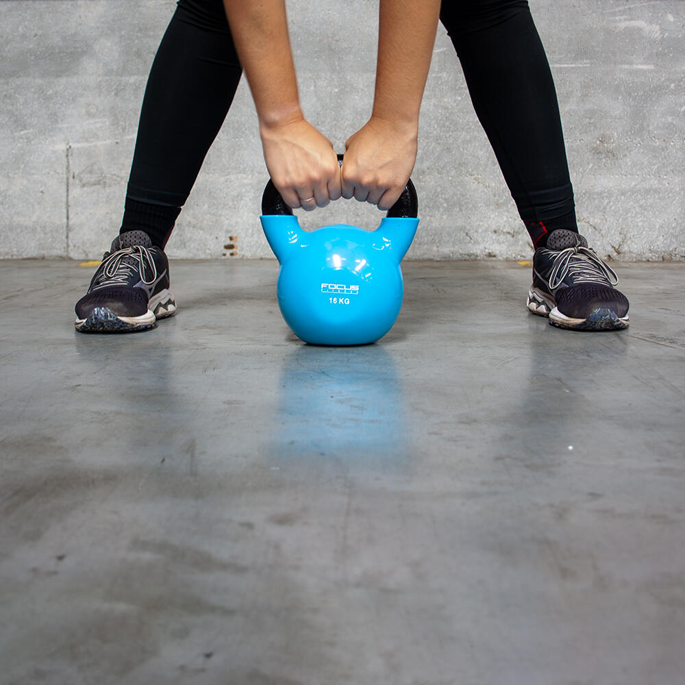 Kettlebell Vinyl - 16 kg - Blauw 4/6