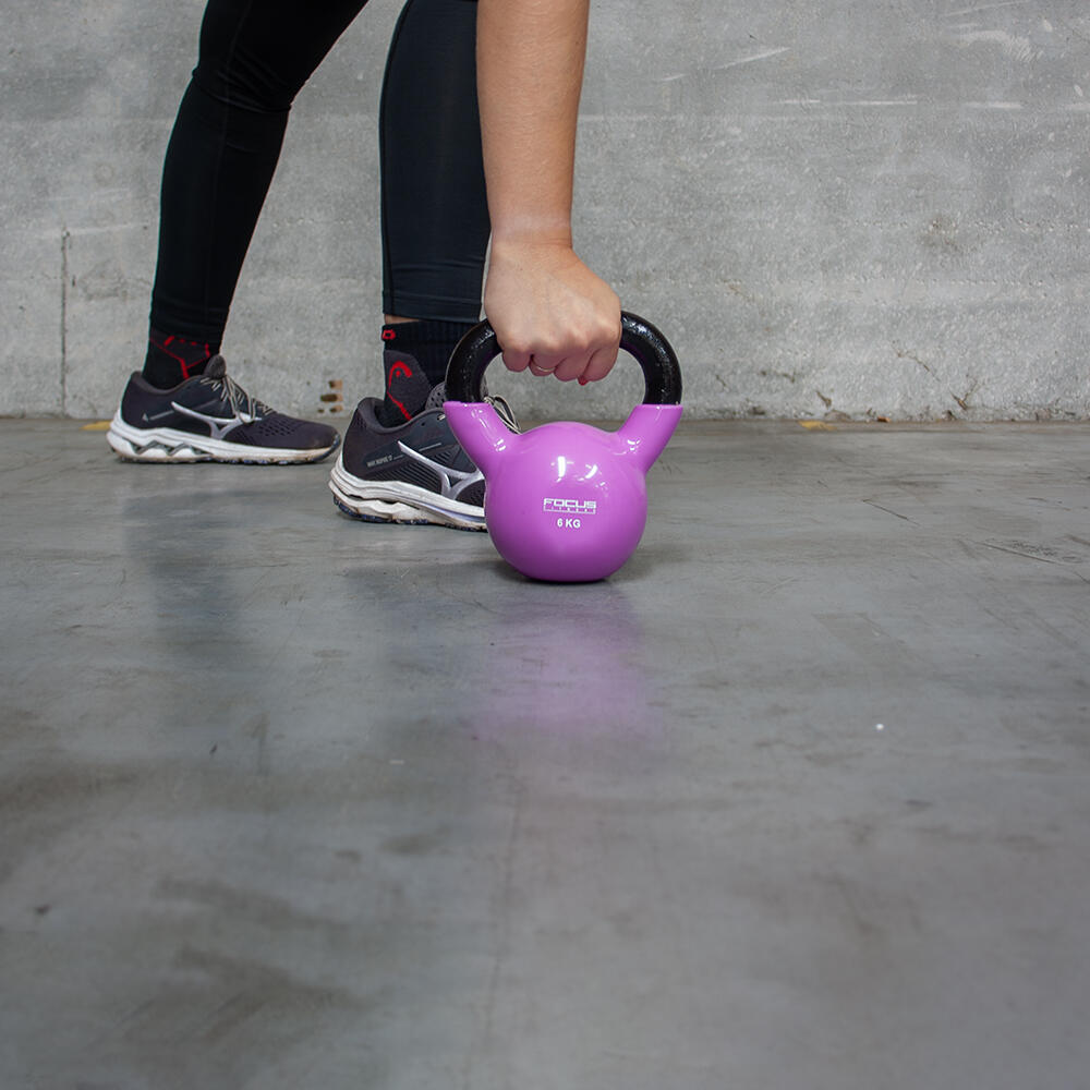 Kettlebell Vinyl - 6 kg - Paars 4/6