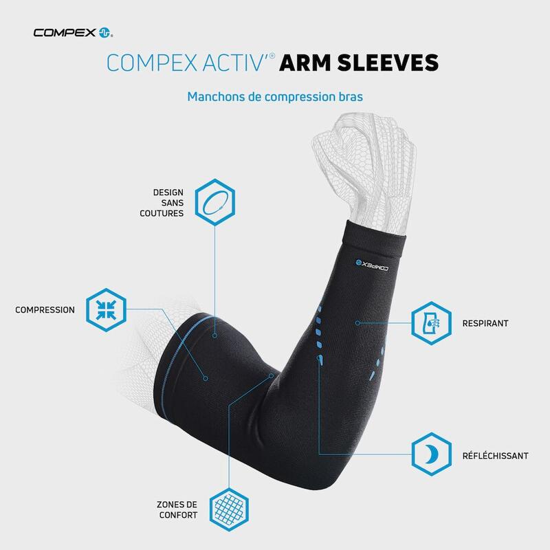 COMPEX ACTIV' ARM SLEEVES Mangas de compressão para os braços