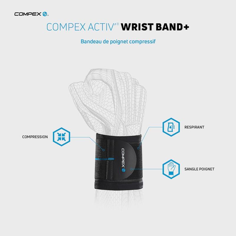 COMPEX ACTIV' Wrist Band+ Bandeau de contention pour le poignet
