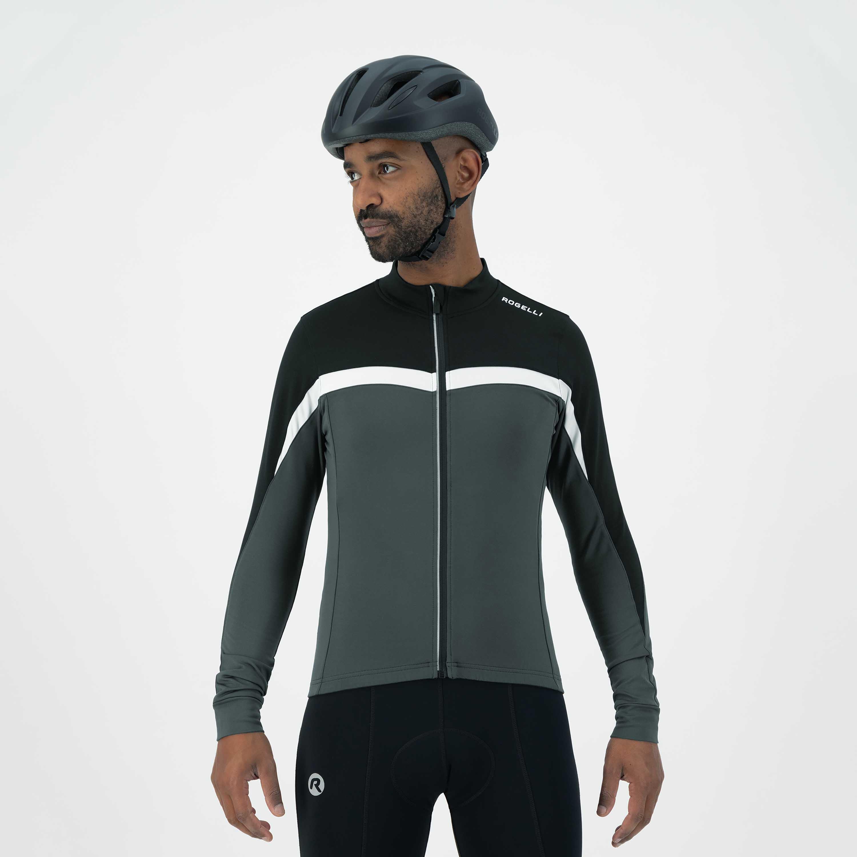 Rogelli - Maillot Manches Longues Velo Homme - Course - Maillot Manches Longues - Blanc|gris|noir - 40 M - Decathlon