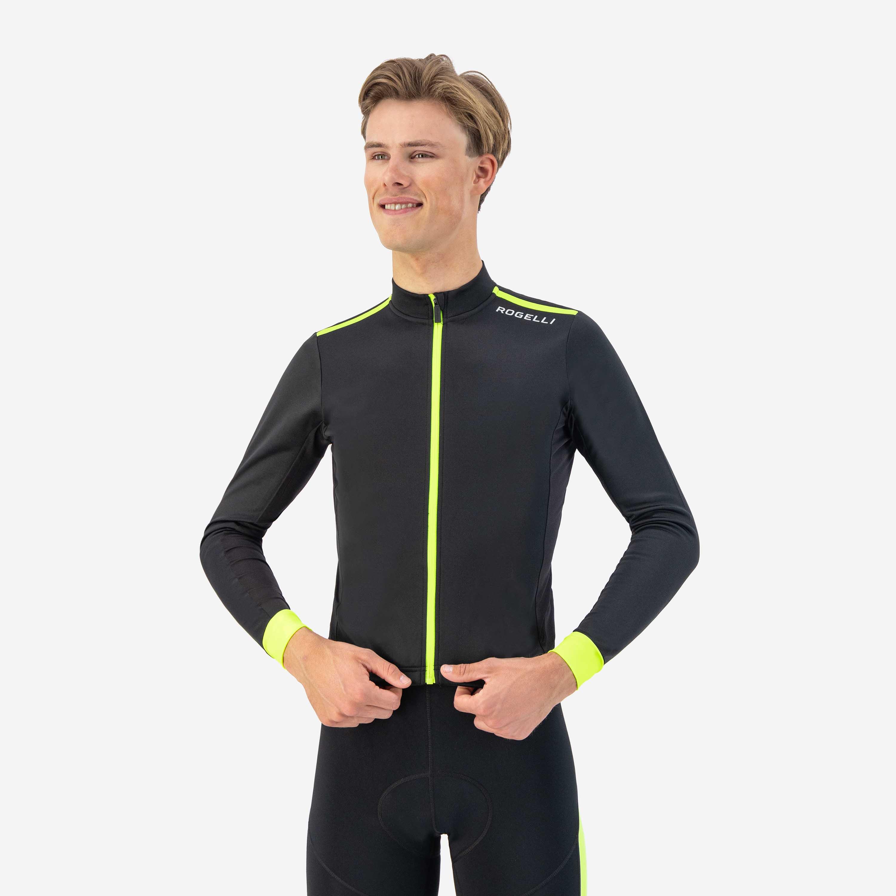 Rogelli - Maillot Manches Longues Velo Homme Core - Maillot Manches Longues - Jaune|noir - Decathlon