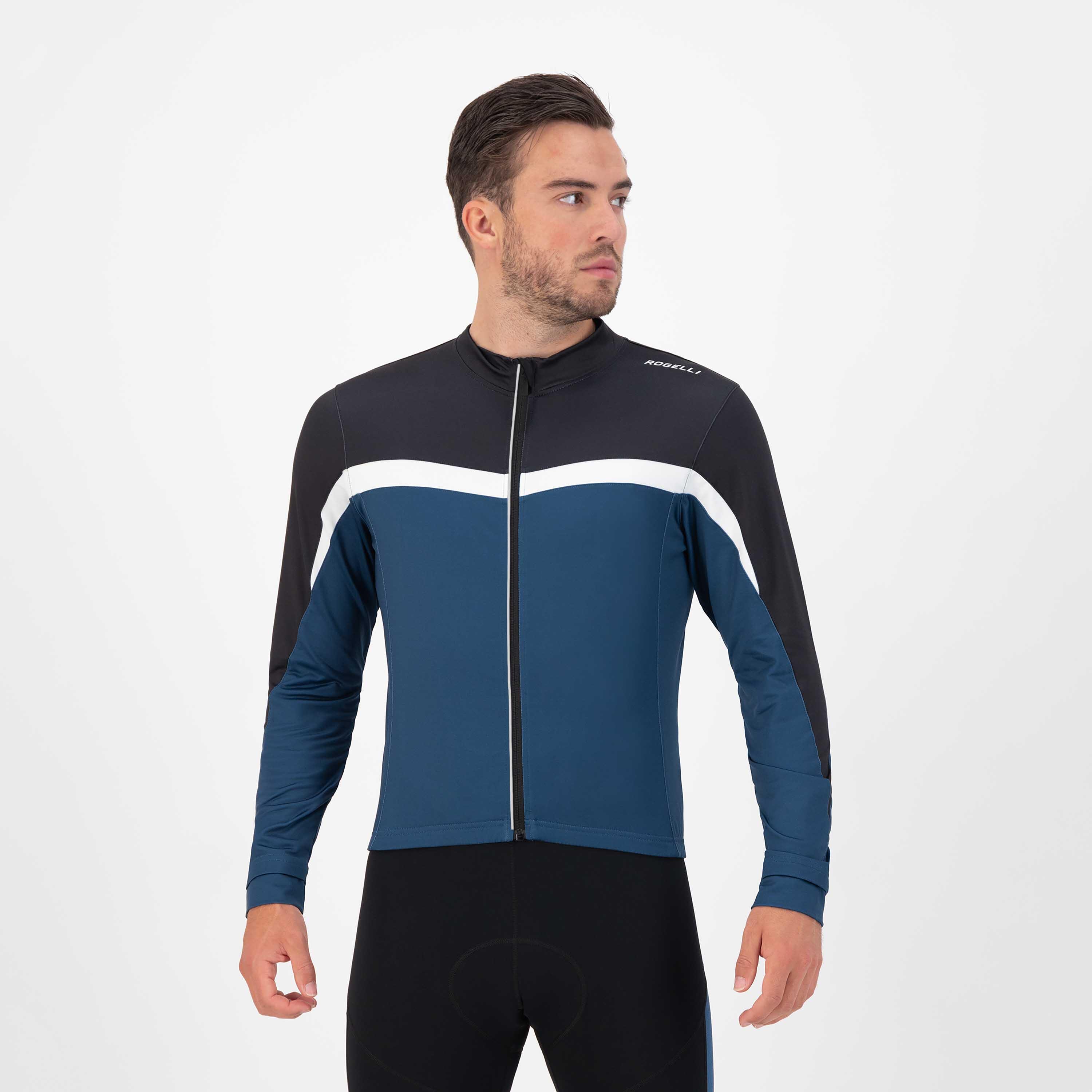 Rogelli - Maillot Manches Longues Velo Homme - Course - Maillot Manches Longues - Blanc|bleu|noir - 48 Xl - Decathlon