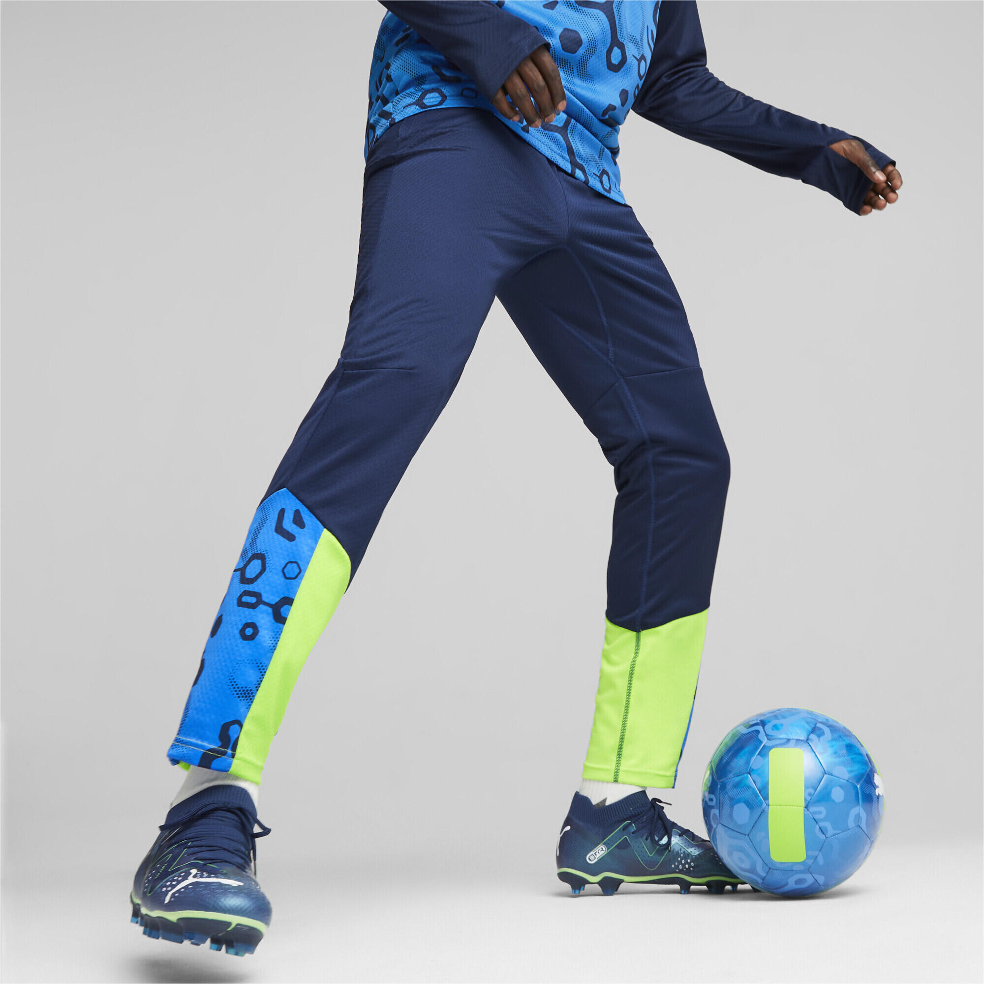 Pantalon d’entraînement de football individualCUP PUMA Persian Blue Pro Green 2/6