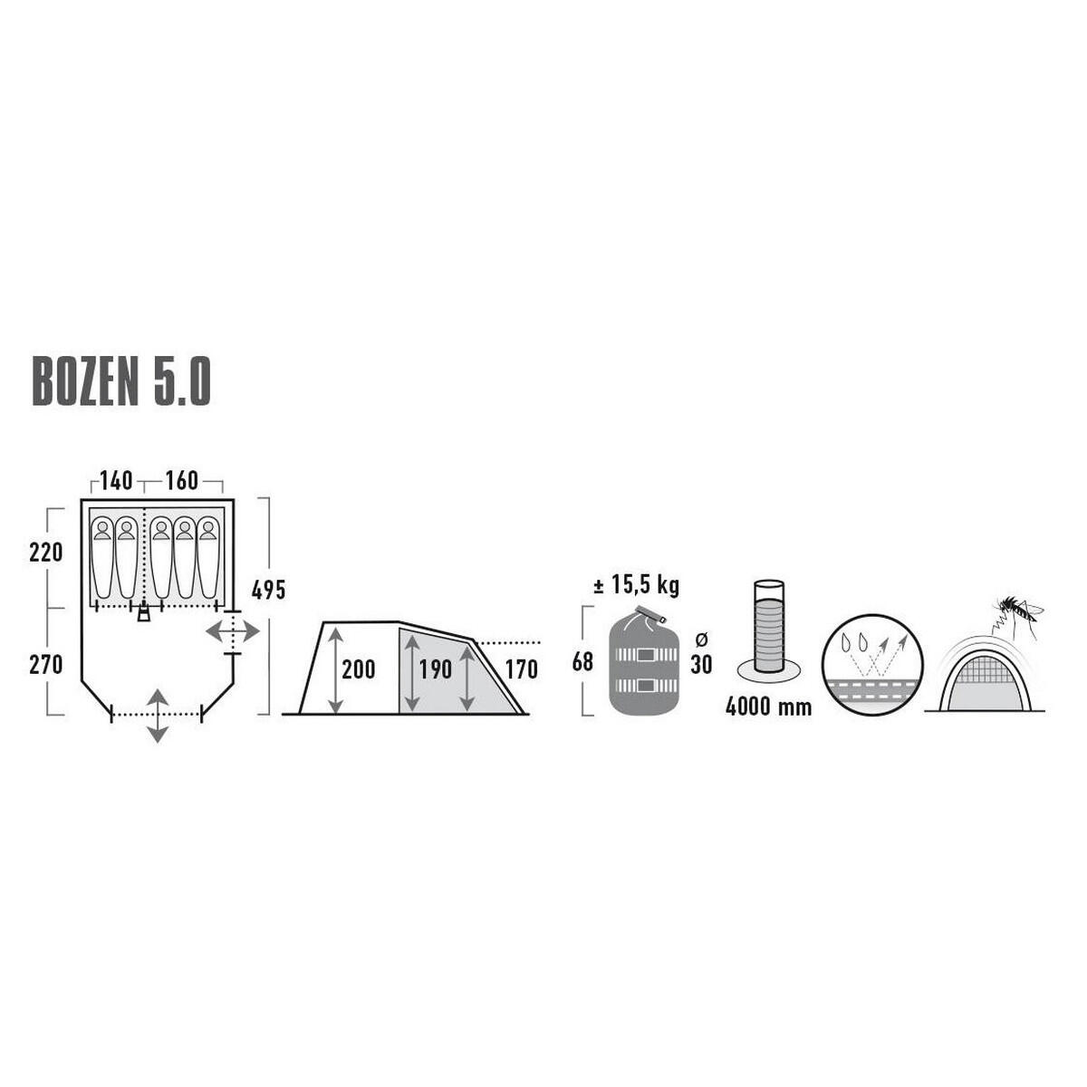 Tenda de Campismo High Peak Bozen 5.0 4/7