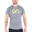 Men LOGO Tight-Fit V neck Gym Running Sports T Shirt Fitness Tee - GREY