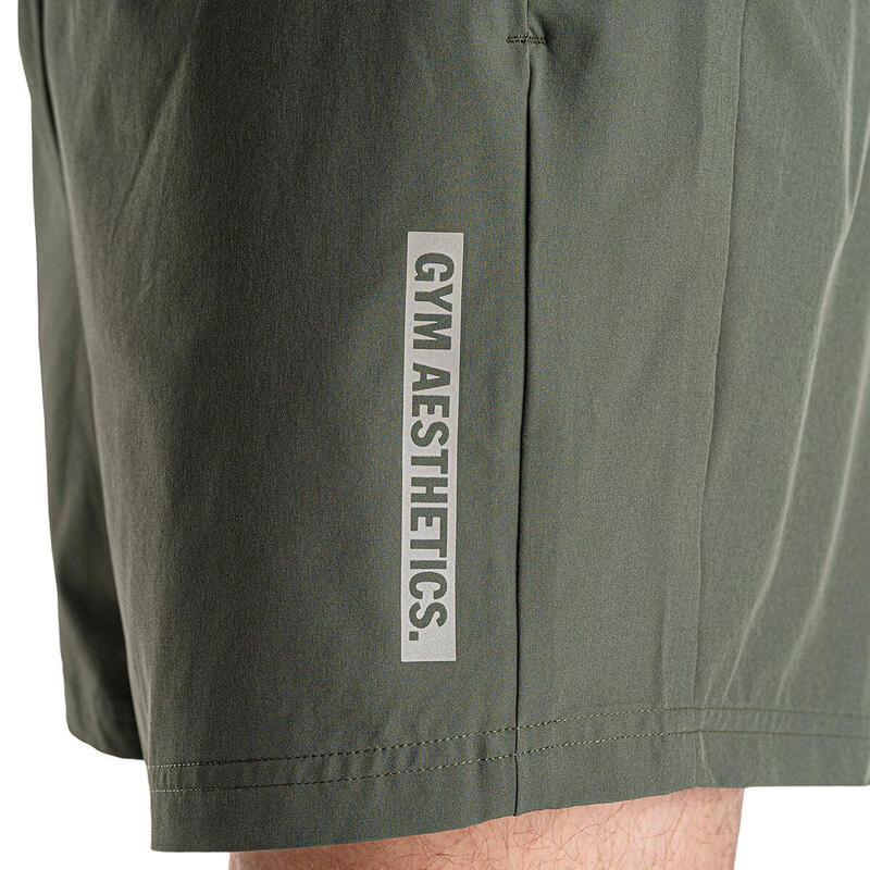 Men Breathable Dri-Fit 5" Running Sports Shorts - OLIVE GREEN