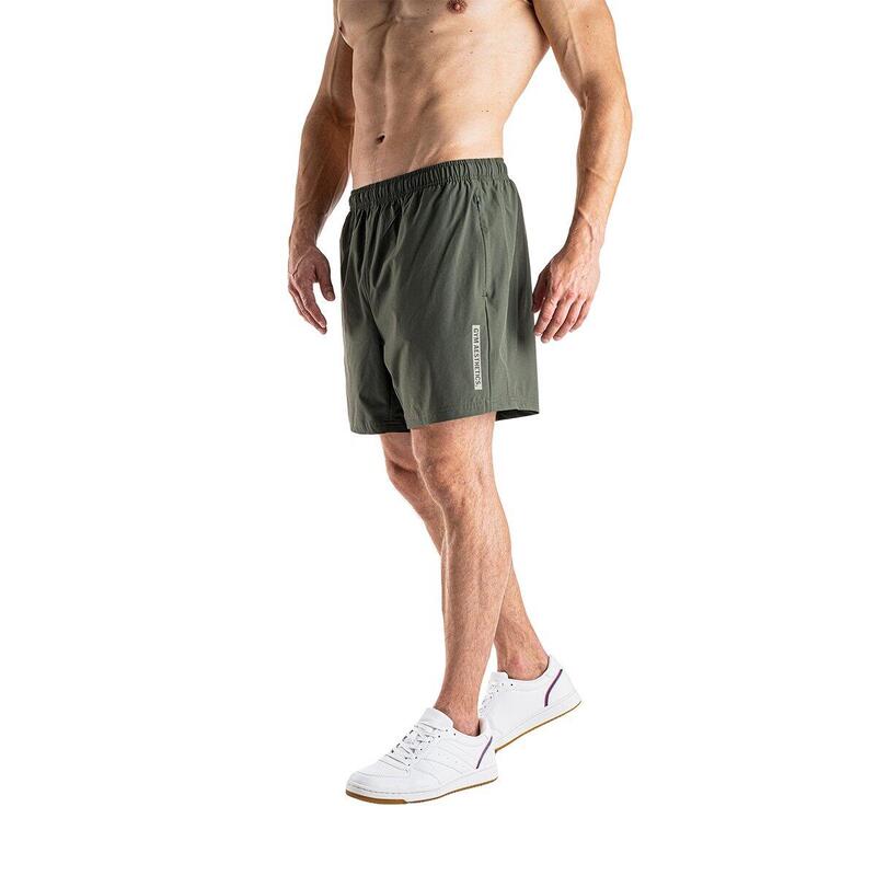 Men Breathable Dri-Fit 5" Running Sports Shorts - OLIVE GREEN