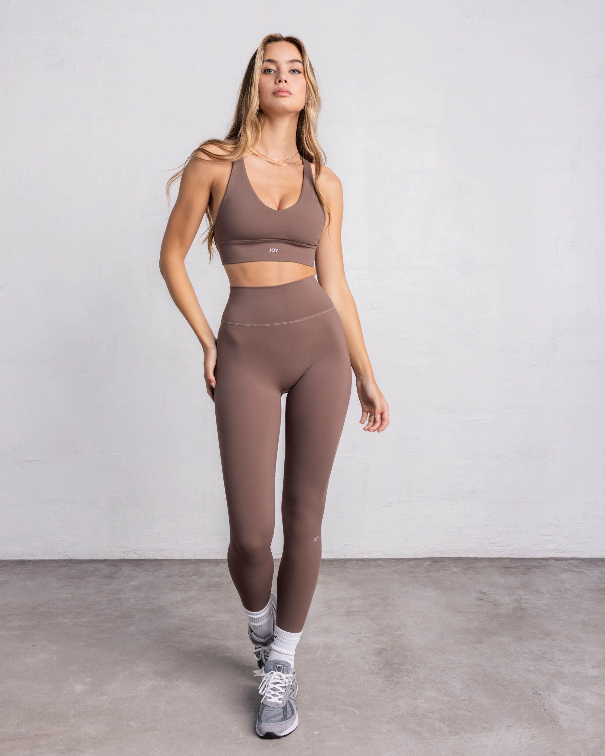 Leggings a Vita Alta Essential Sporty - Kaki 5/6