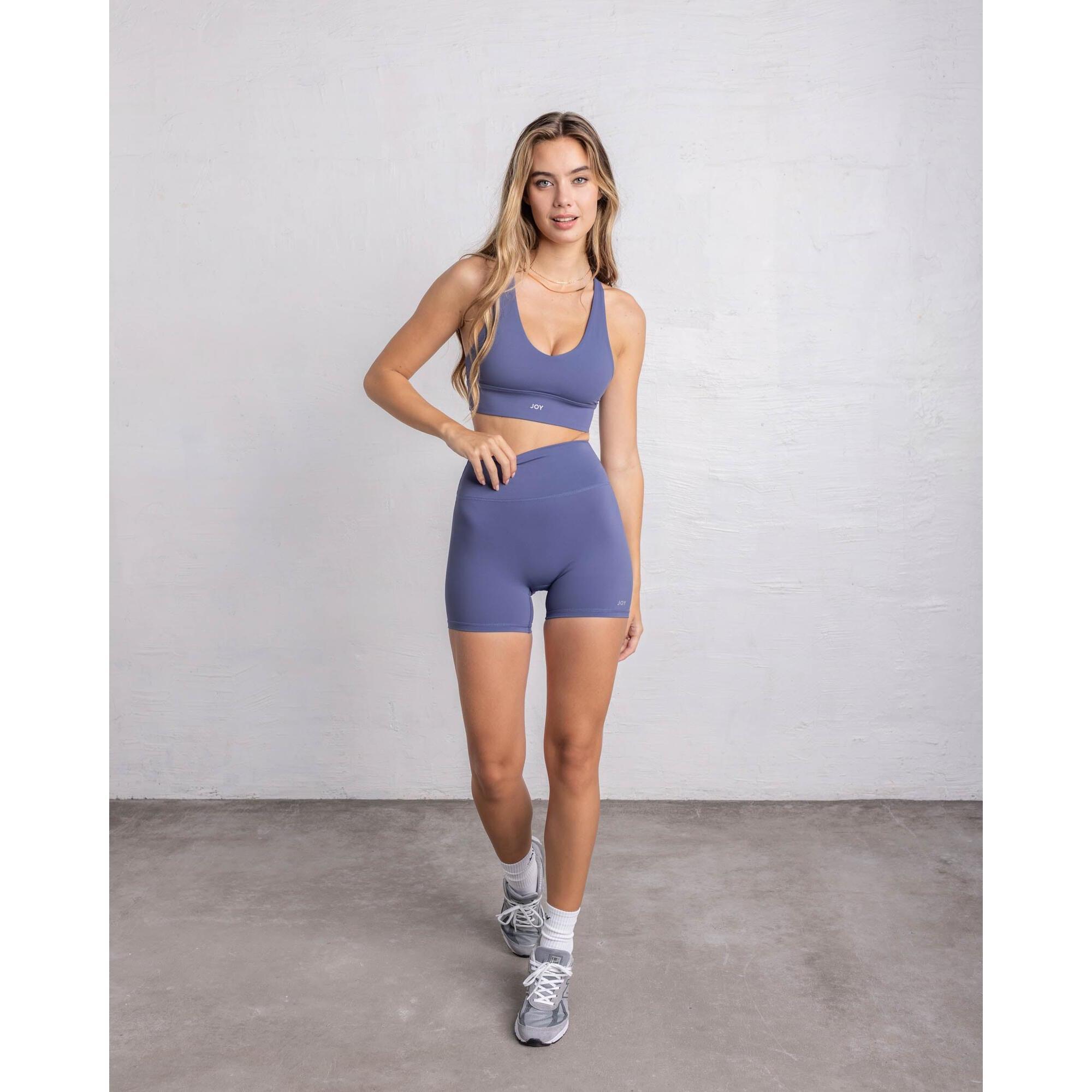 Mallas Cortas Mujer Fitness Essential Sporty Azul