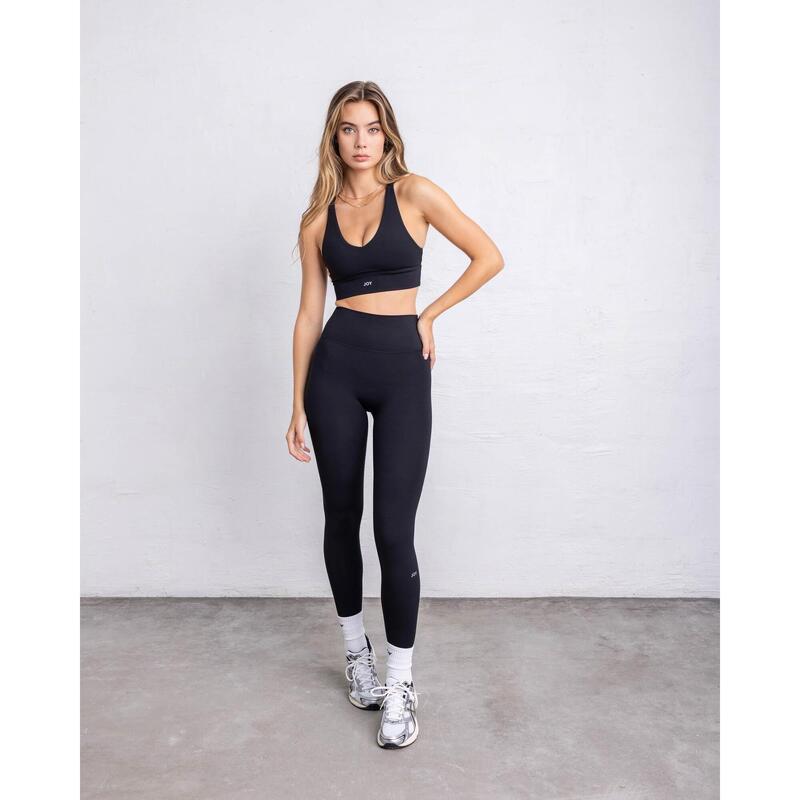 Comfortabele Zwarte Stretch Legging met Hoge Taille main image 1