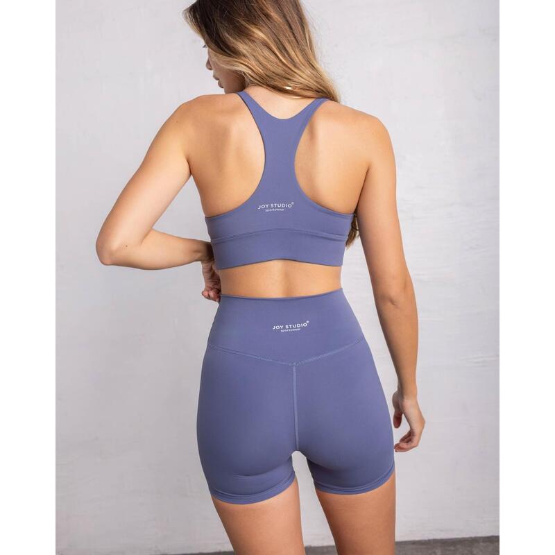 Pantaloncini Fitness A Vita Alta Essential Sporty - Blu