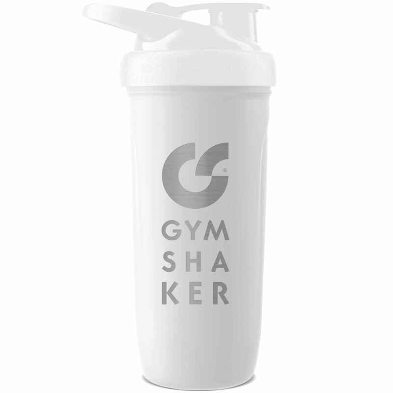 Edelstahl Protein Shaker 800ml mit Sieb für cremige Protein Shakes - Weiß