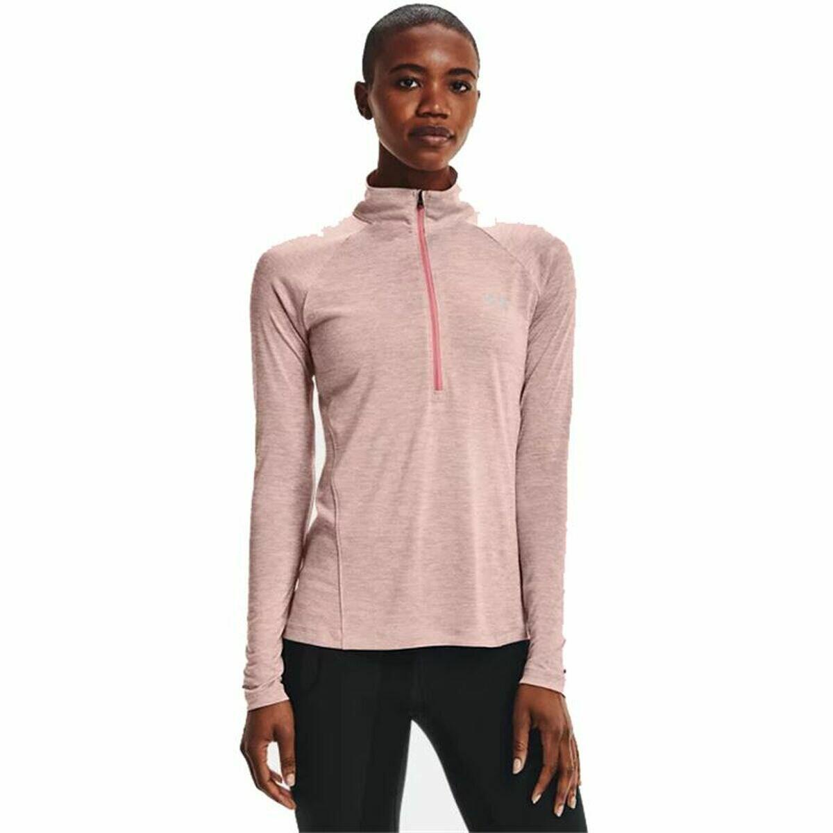 Maglia a Maniche Corte Donna Under Armour  Tech 1/2 Zip Rosa 2/5