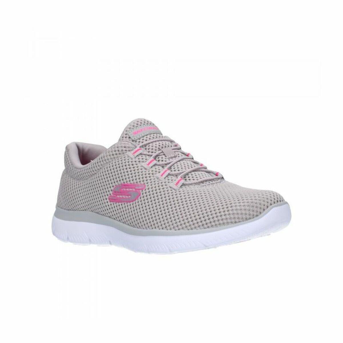 Chaussures de sport pour femme Skechers Mesh Bungee Slip-On Beige 3/5