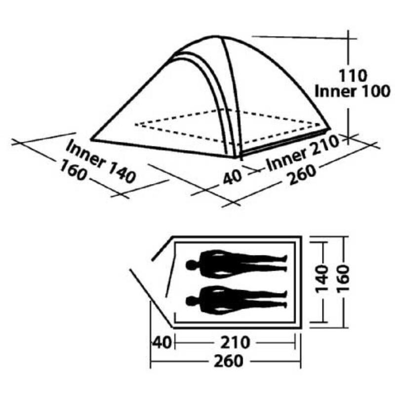 Tent voor twee personen - Easy Camp Meteor 200