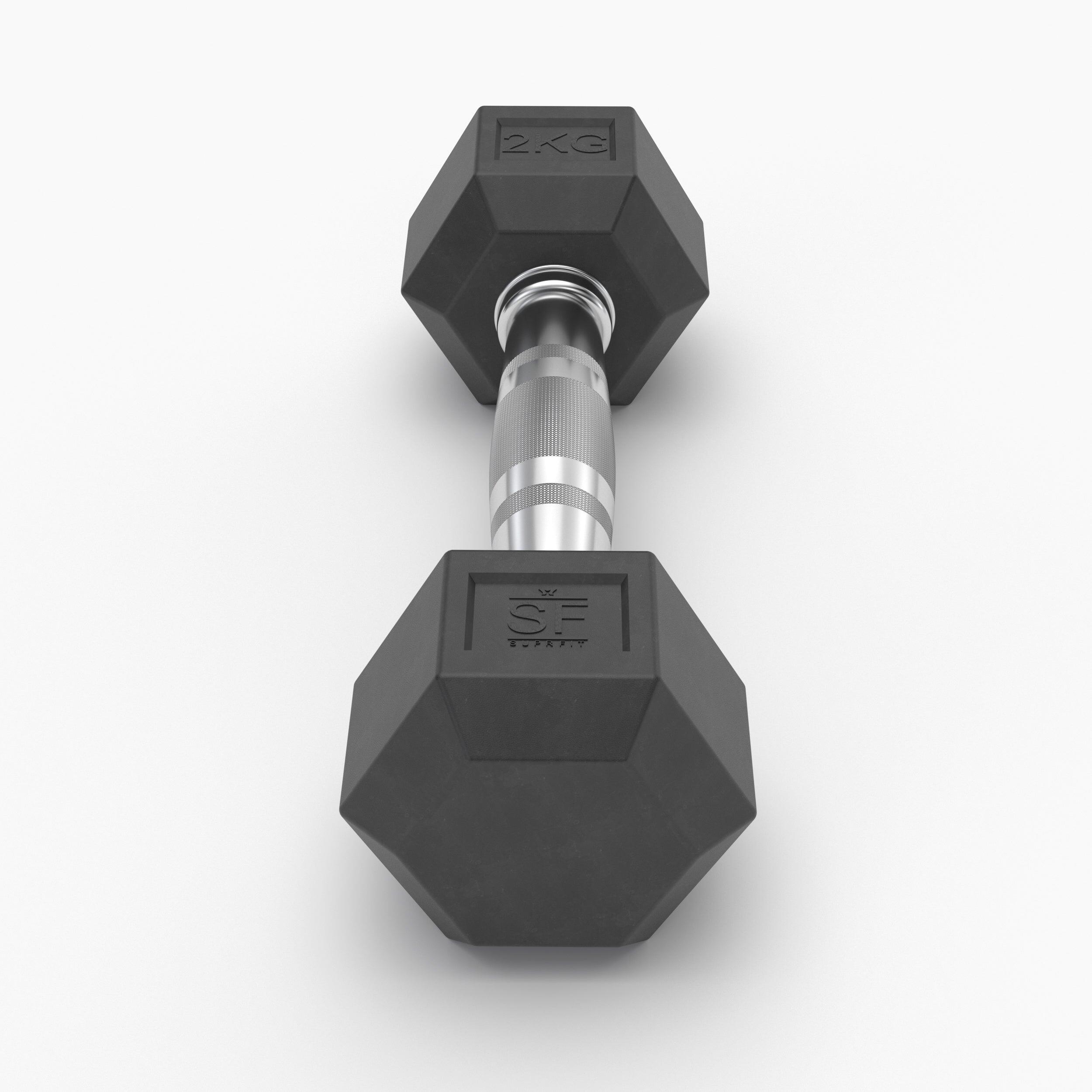 Haltere de borracha hexagonal (individual) - 4 kg 2/2