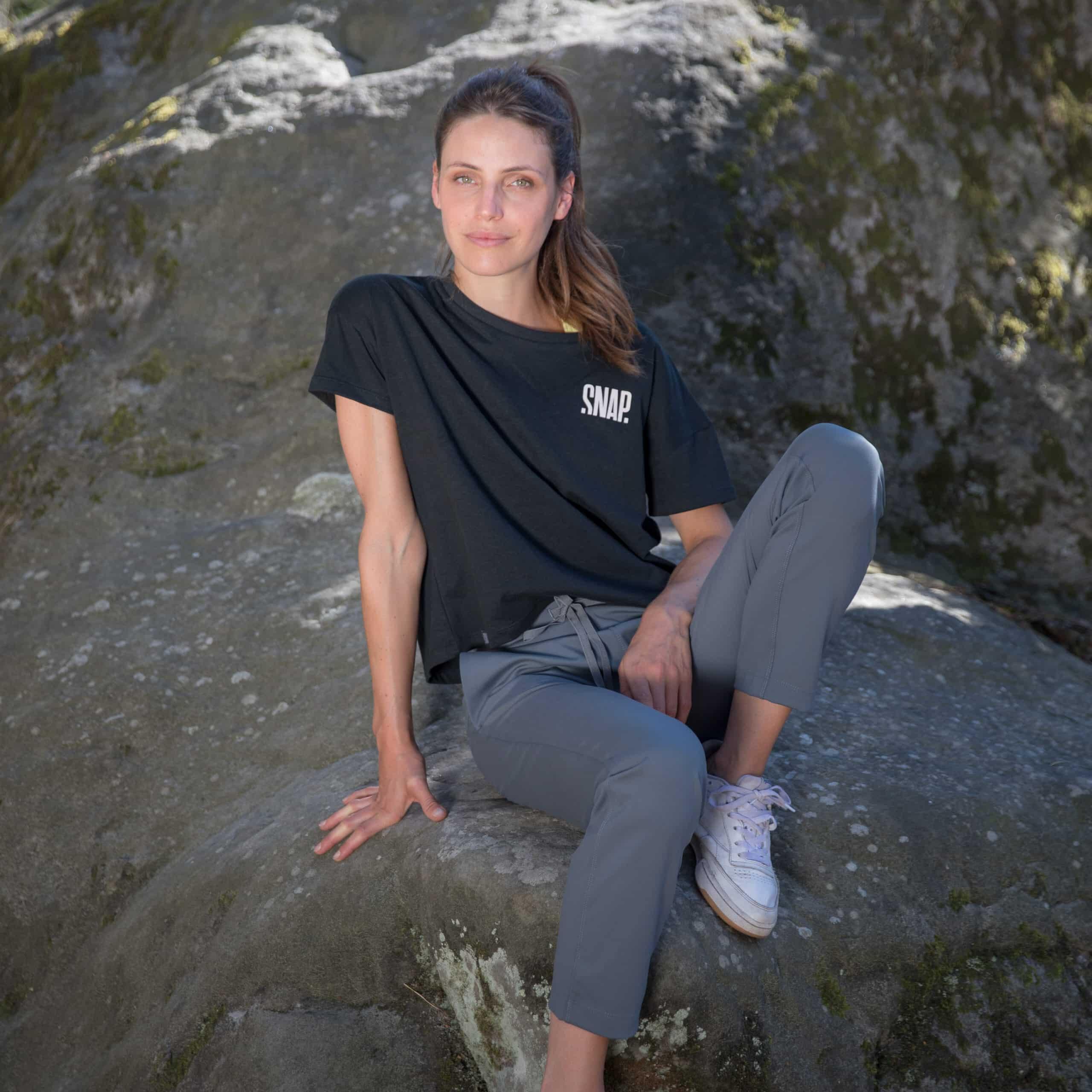 T-Shirt Crop Top Frau Snap Climbing 4/5