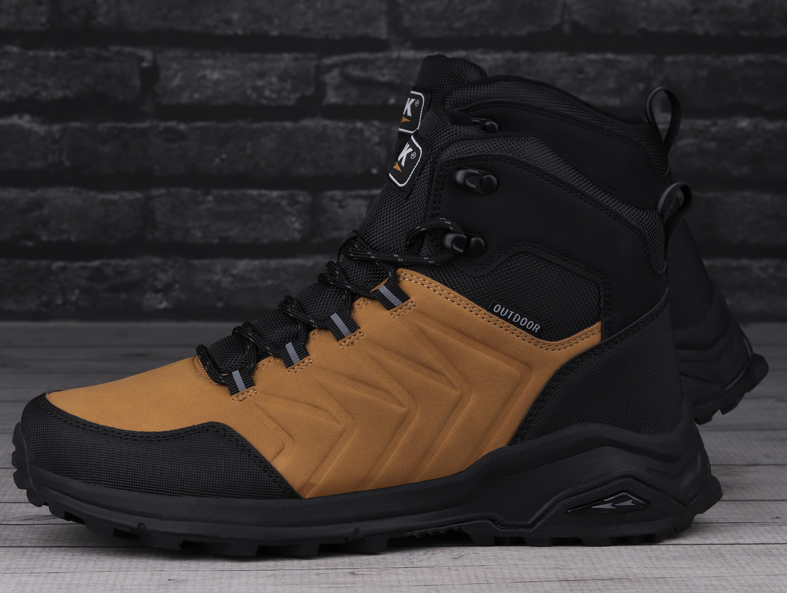 Buty męskie sportowe wysokie do chodzenia DK EXEC CAMEL BLACK 4/7