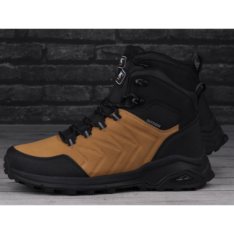 Buty męskie sportowe wysokie do chodzenia DK EXEC CAMEL BLACK