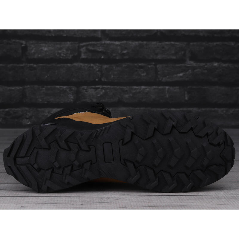 Buty męskie sportowe wysokie do chodzenia DK EXEC CAMEL BLACK