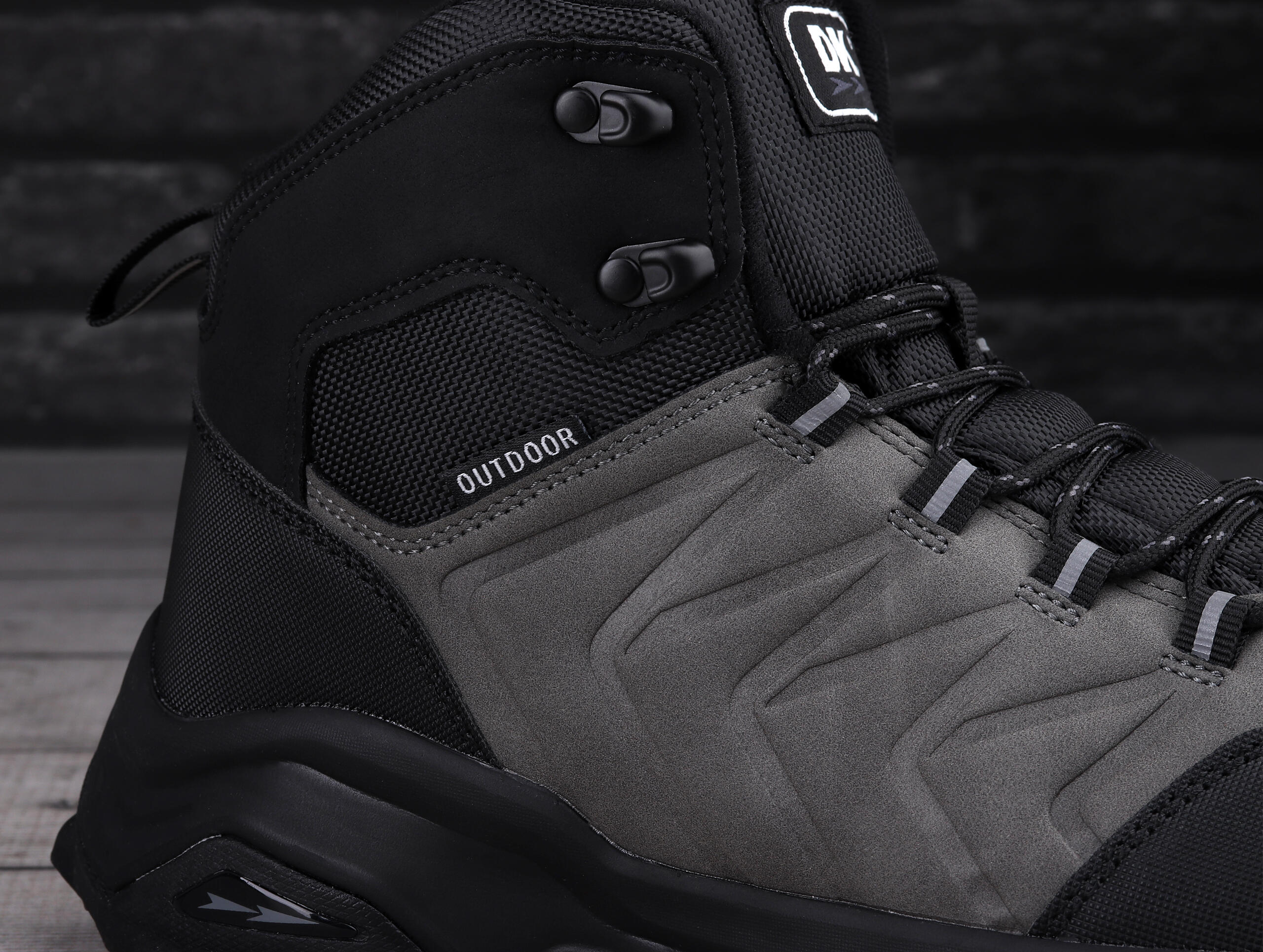 Buty męskie zimowe wysokie trekkingowe DK EXEC GREY BLACK 6/7