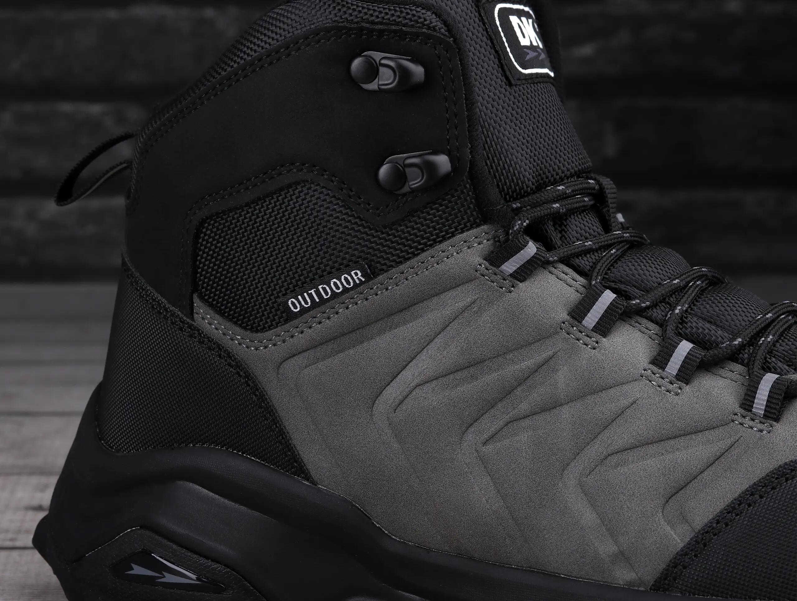 Buty męskie zimowe wysokie trekkingowe DK EXEC GREY BLACK 6/7