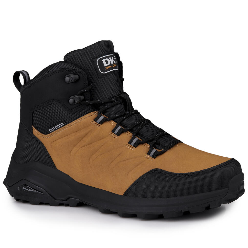 Buty męskie sportowe wysokie do chodzenia DK EXEC CAMEL BLACK