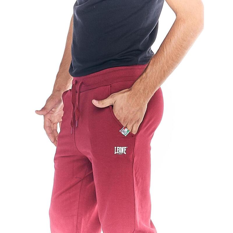 Pantaloni in felpa da uomo con elastico caviglia logo piccolo Basic