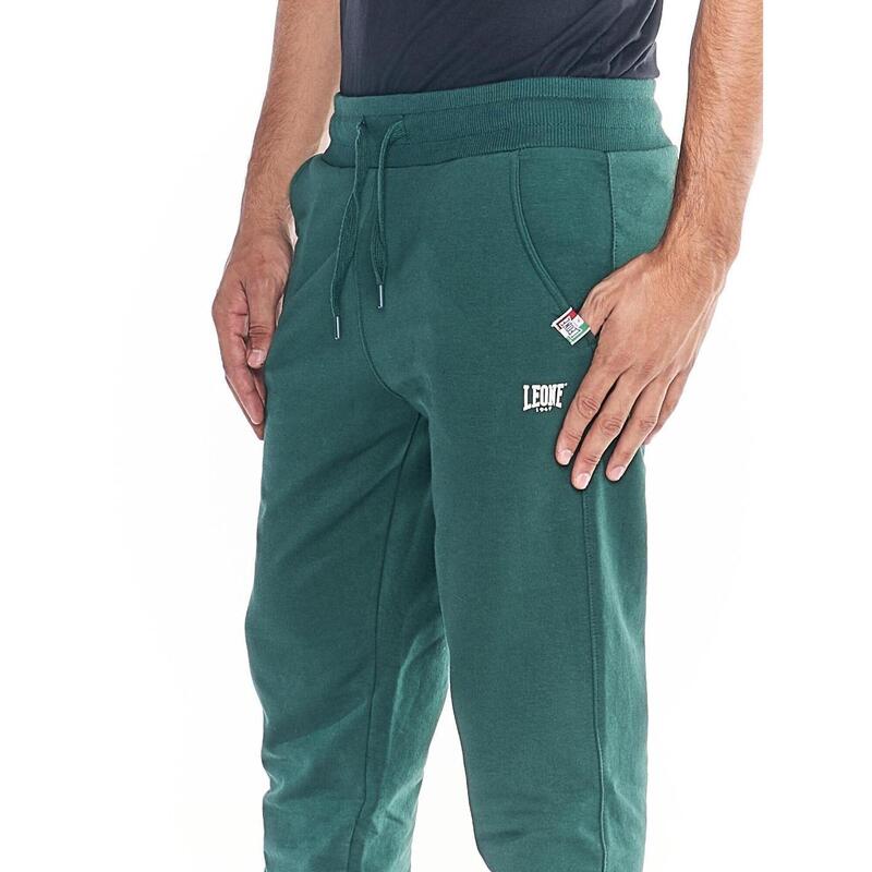 Pantalon basique en molleton pour homme avec cheville élastique petit logo