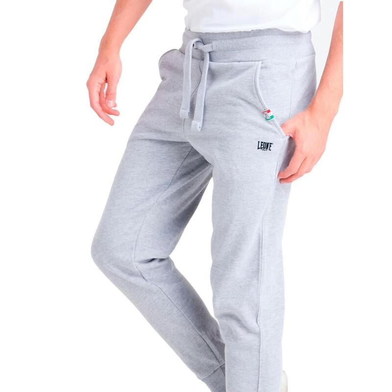 Pantalon basique en molleton pour homme avec cheville élastique petit logo