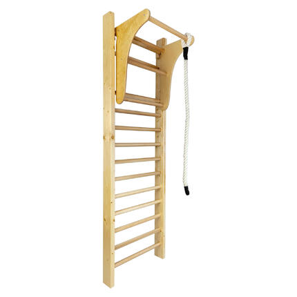 Drabinka gimnastyczna Leon 250 x 80 cm drewniana + drążek + lina
