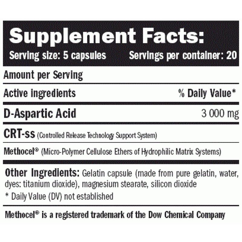 D-AA Max Pure (Ácido Aspártico) - 100 cápsulas de Amix Nutrition