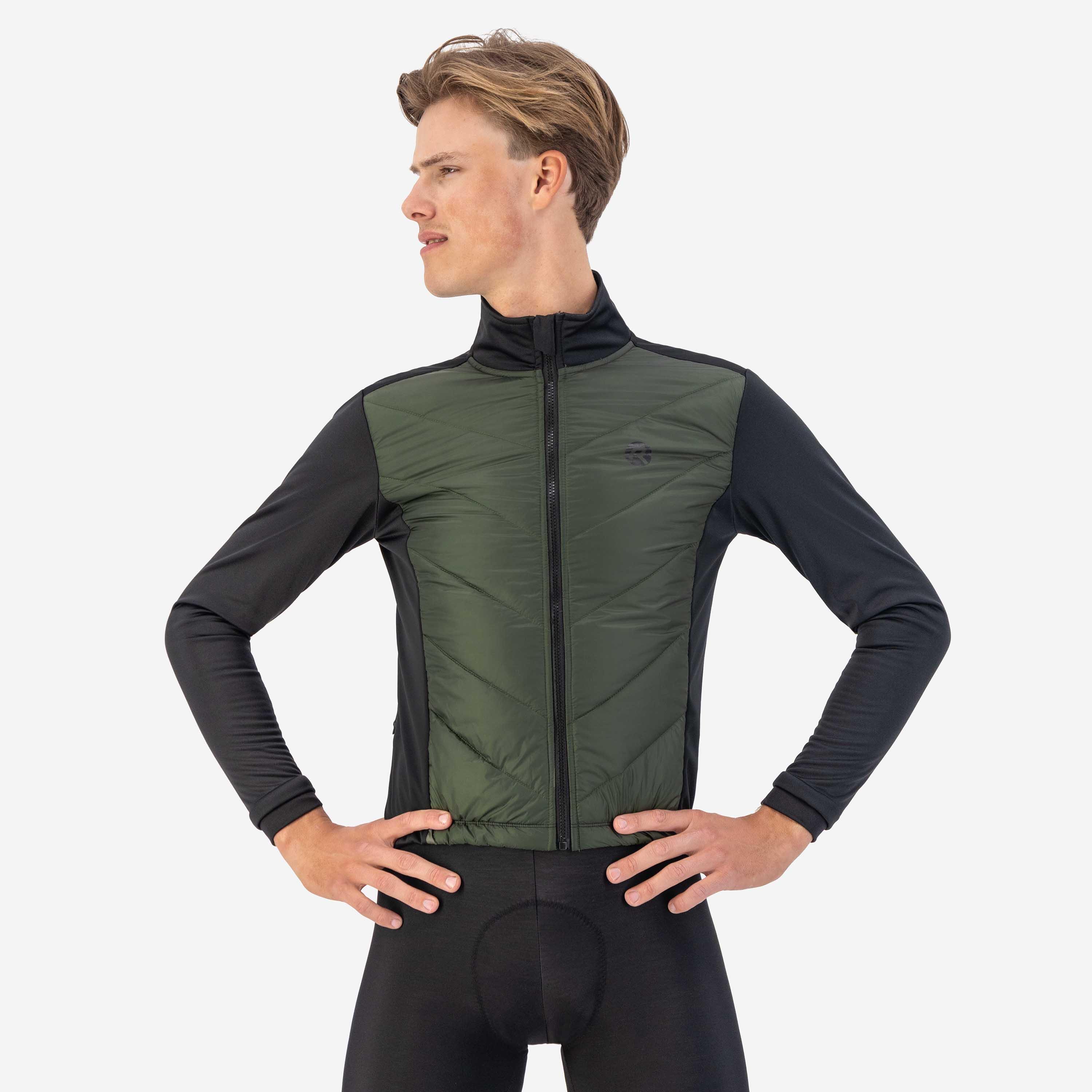 Rogelli - Veste Velo Hiver Homme - Wadded Ii - Veste - Noir|vert - 40 M - Decathlon
